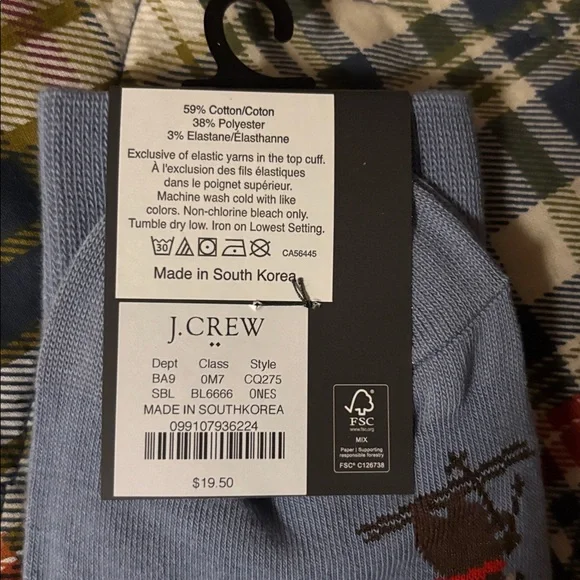 2 for $15 - J. Crew Blue Skiing Dog Socks - Picture 3 of 4